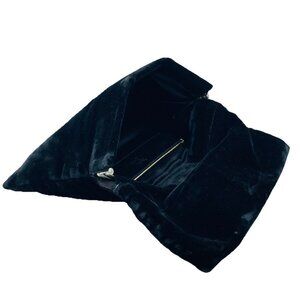 Bobbie Jerome Vintage Black Soft Velvet Clutch Purse Handbag Wallet Carrier Case